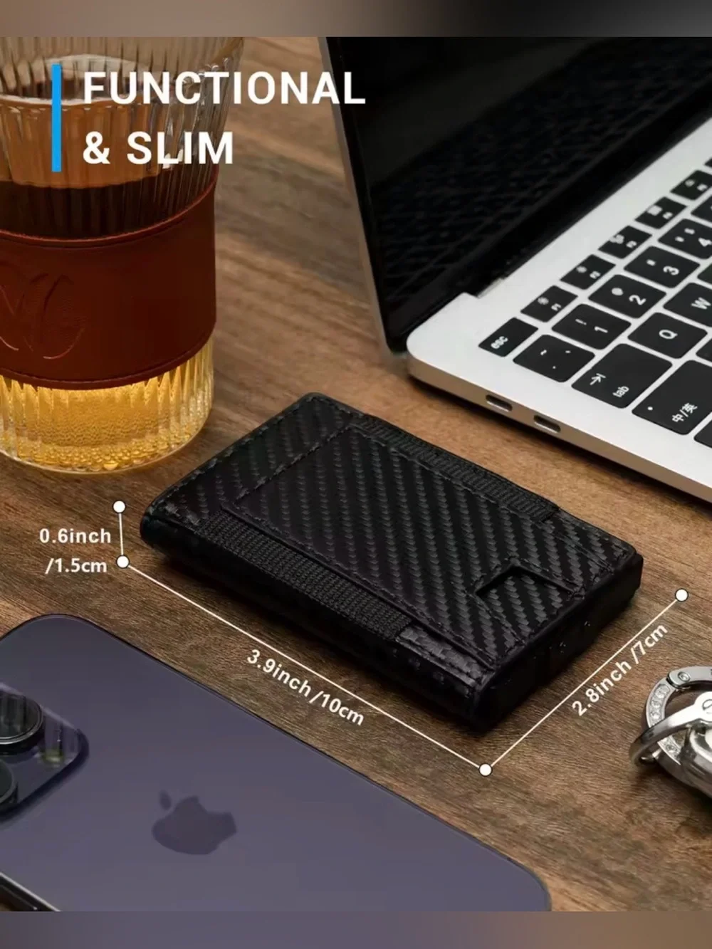 Rfid Blocking Wallet Short Bifold Slim Pop Up Aluminum Card Holder w/ ID Case